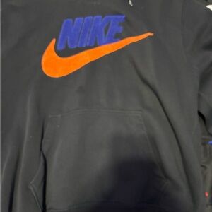 Nike Black Sweatshirt with Orange and Blue Accents